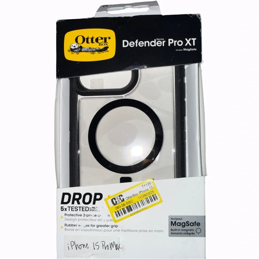 OtterBox Defender Pro XT MagSafe Case iPhone 15 Pro Max Clear Dark Side New NIB